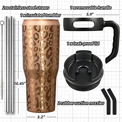  Meoky 24oz Travel Mug, Triple Insulated Stainless Steel Tumbler  with Handle and 2-in-1 Straw and Sip Lid, 100% Leak Proof, Keeps Cold for  24 Hours or Hot for 8 Hours, Cupholder