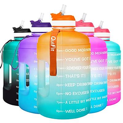 MUKOKO Half Gallon/64 oz Glass Water Bottles with Straw and  Lid,Motivational Water Jug with Time Marker Reminder and Silicone  Sleeve,100% Leakproof BPA Free Fitness Sports Large Bottle-Purple - Yahoo  Shopping