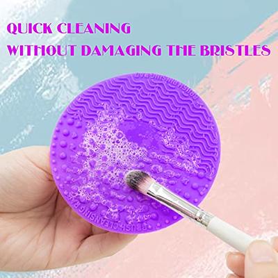 Brush Cleaning Mat ,Silicone Makeup Cleaning Brush Scrubber Mat Portable Washing Tool Cosmetic Brush Cleaner with Suction Cup for Valentines Day