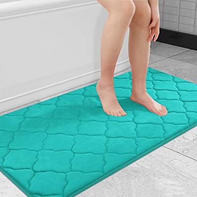 Dark Gray Bathroom Rug, Non Slip Bath Mat, 24 x 47 Microfiber Thick Plush  Water Absorbent Shower Mat for Bedroom, Tub and Shower, Machine Washable