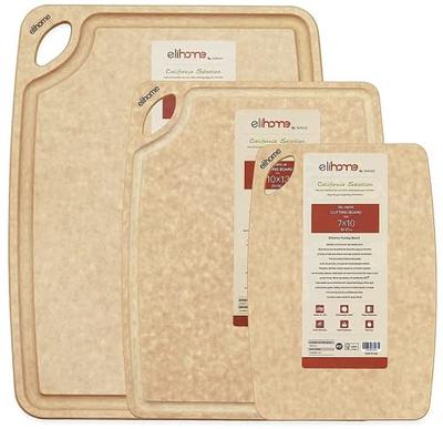 Farberware Non Slip Plastic Cutting Board Set with Juice Grooves, 3-Piece, Maroon