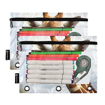 Blueangle Giraffe Pencil Pouch for 3 Ring Binder, 2 Pack Binder