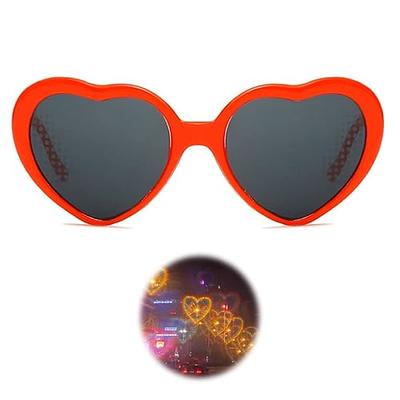 Rimless heart shaped sunglasses rave glasses festival party red