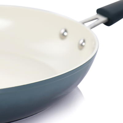 Farberware Ceramic Nonstick 12.5 Deep Frying Pan with Helper Handle - Gray