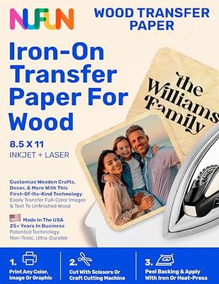 NuFun Activities Printable Iron-on Heat Transfer Paper for Wood, 5 Sheets  8.5 x 11 inch, Long Lasting, Durable, Professional Quality, Easy DIY,  Non-Toxic, Made in The USA - Yahoo Shopping