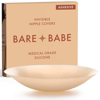 Bare Babe Reusable Silicone Nipple Covers - Waterproof, Nude, 4