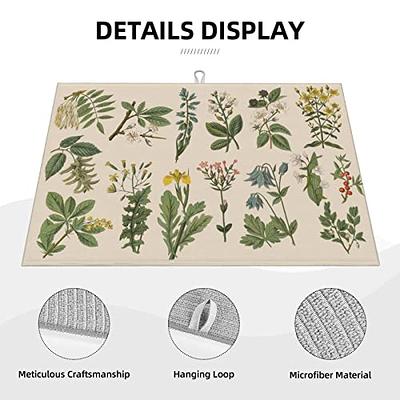 Vintage Color Plants Herbs Floral Microfiber Dish Drying Mat For Kitchen  Countertop Xl Absorbent Reversible Drainer Rack Pad Extra Large 18 X 24  Inch - Yahoo Shopping