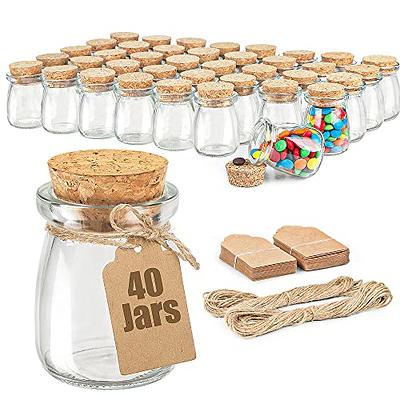 Mini Small Glass Jars With Sealed Lids, Clear Glass Food Storage container,  3.4 OZ