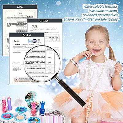 Kids Real Makeup Kit for Little Girls:with Blue Dream Bag - Real, Non  Toxic, Washable Make Up Dress Up Toy - Gift for Toddler Young Children  Pretend