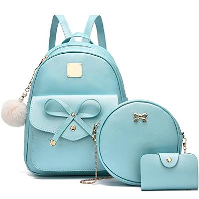 Buy ECOSUSI Mini Backpack Women Leather Small Backpack Purse for Teen Girl  Cute Pom Bookbag Travel Shoulder Bag with Charm Tassel at