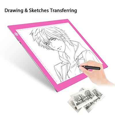  Light Pad Drawing A4 Tracing Light Table NXENTC LED Copy Board  Ultra-Thin Display Pad Brightness Adjustable Stencil Artist Art Tracing  Tatto Table Pink