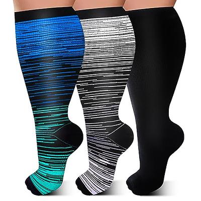 2 Pairs Medical Zipper Compression Socks 15-20 mmHg Women Men, Knee Length  Open Toe Firm Support Calf Stocking, Graduated Hosiery for Fitness, Flight