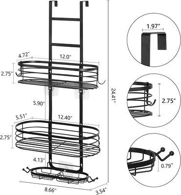 Over the Door Shower Caddy Organizer, Shower Storage Rack Shelf with Hooks  & Soap Holder, Silver - Yahoo Shopping