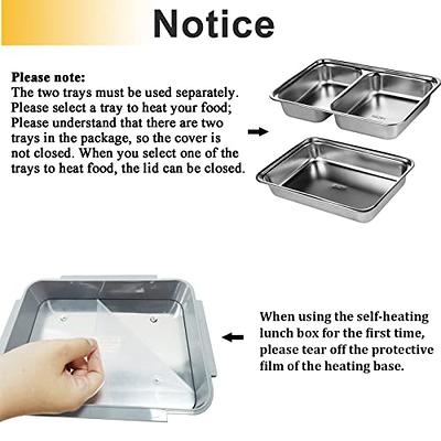 Electric Lunch Box Food Heater, 80W Portable Heated Lunch Boxes  for Adults, Food Warmer for Car Truck Office Home Self Heating Lunch Box,  Leak Proof, Removable SS Container,Fork,Spoon: Home & Kitchen