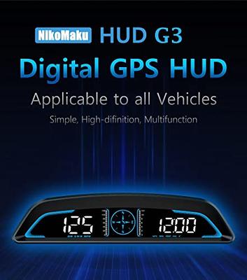 Car GPS Digital Tilt Meter Offroad HUD Speedometer Over Speed Alarm KMH/MPH