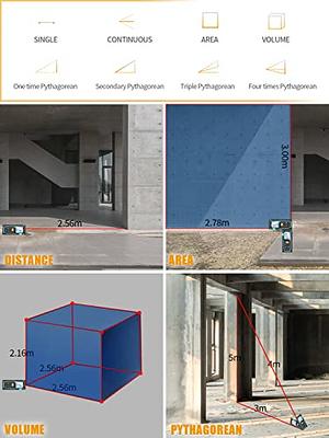 3-in-1 Digital Laser Tape Measure, ACEGMET 131Ft Laser  Measurement Tool & 16Ft Measuring Tape with Digital Screen, Ft/Ft+in/in/M  Unit Switching and Pythagorean Mode, Measure Distance, Area and Volume :  Tools 