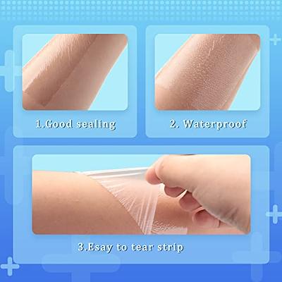 50 Pcs Chest Port Shower Cover Waterproof Adhesive Bandage Protector 4 x 4  Inch for Dialysis Catheter Chemo Hemodialysis Transparent Patch Surgery
