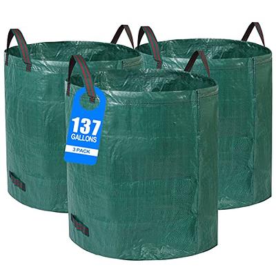 Pilntons 2 Pack 72 Gallons Reusable Garden Waste Bags with Lid Lawn and  Leaf Bags Heavy duty Reinforced 4 Handles Yard Waste Bags Container for  Clean