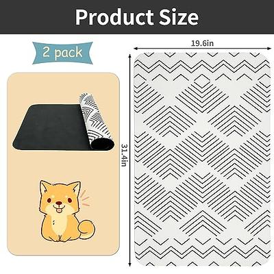 Yinuomo Dog Food Mat, Water Absorbent Pet Food Mat, Non Slip Placemat for Pets  Bowl and