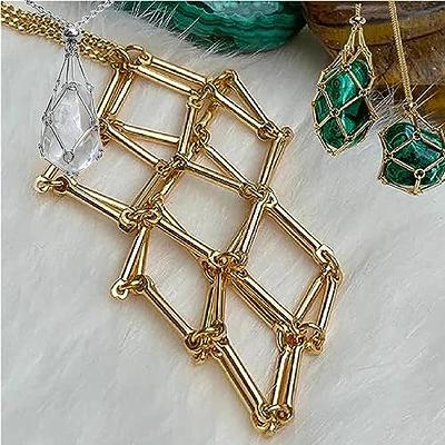 PUNCK Crystal Holder Necklace Cage Gold, 2023 New Crystal Stone