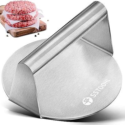  HULISEN Stainless Steel Burger Press, 6.2 inch Round Burger  Smasher, Professional Griddle Accessories Kit, Grill Press Perfect for Flat  Top Griddle Grill Cooking : Patio, Lawn & Garden