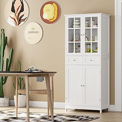 BOTLOG Bathroom Storage Cabinet, 67 Tall Storage Cabinet with Doors and  Shelves, Kitchen Pantry Cabinet, for Living Room, Bathroom, Kitchen, White