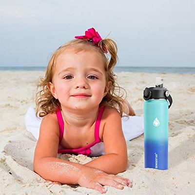 18 Oz Wide Mouth Water Bottle With Straw Lid