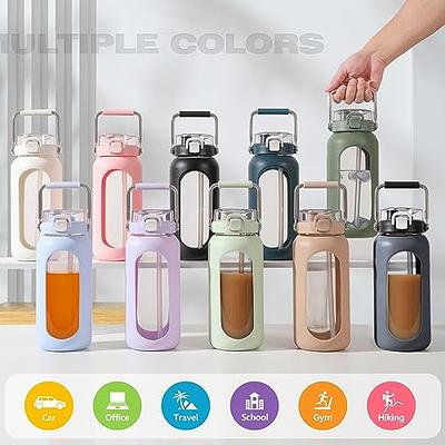 HYDRAGLAZIC 64oz Glass Water Bottle, Glass Drinking Water Bottle with Straw  and Stainless Steel Handle, Half Gallon Motivational Water Bottle with  Silicone Sleeve and Time Marker, Water Jug Oliver - Yahoo Shopping