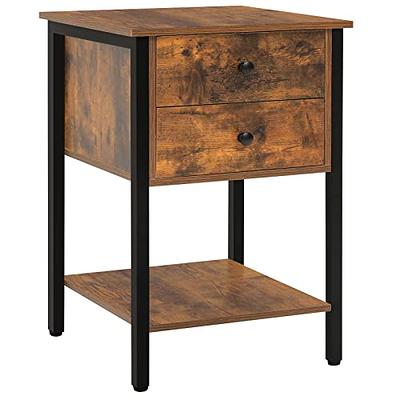 Hommoo End Table, Square Side Table Modern Night Stand with 2-Tier