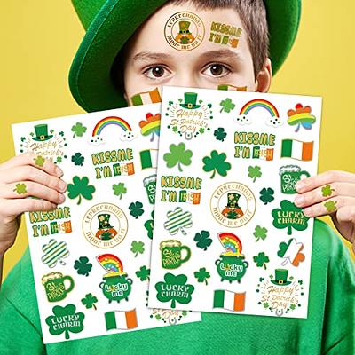 Ireland Four Leaf Clover Temporary Saint Patrick's Day Fake Tattoo Sticker  