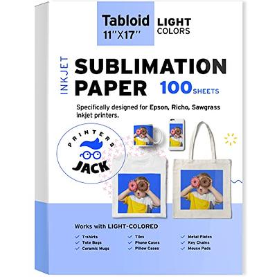 Mugsie | 11 x 17 Sublimation Paper for Any Inkjet Printer with Sublimation Ink - 100 Sheets