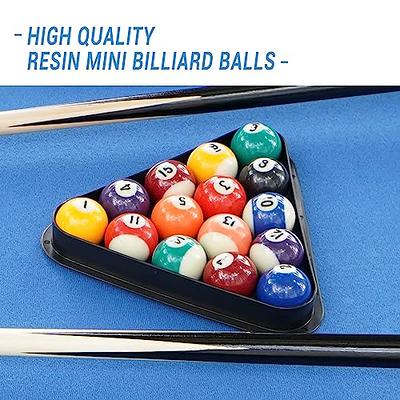 Mini Pool Table Top Games: 36-Inch Tabletop Billiards Table Set with 16  Pool Balls, 2 Cues, 1 Triangle Rack, 2 Chalks & 1 Table Brush, Portable  Pool