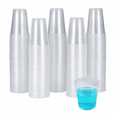 100 Pack 3 oz. Clear Plastic Cups Small Disposable Bathroom Mouthwash