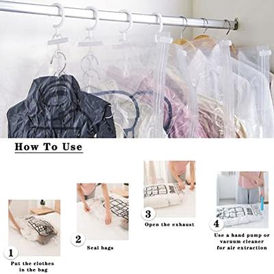 Hanging Vacuum Storage Bags, Reusable Hanging Compressible Storage