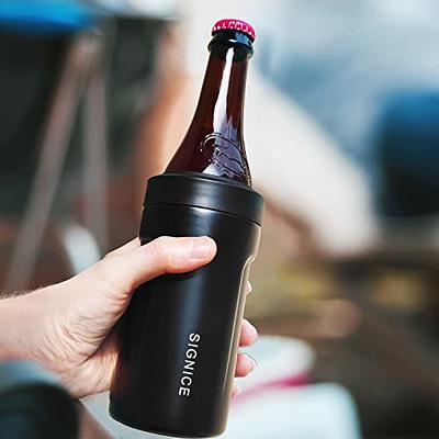 4n1 Stainless Steel Tumbler Beer Bottle Koozie Slim Can Insulated Cup Mug  Black