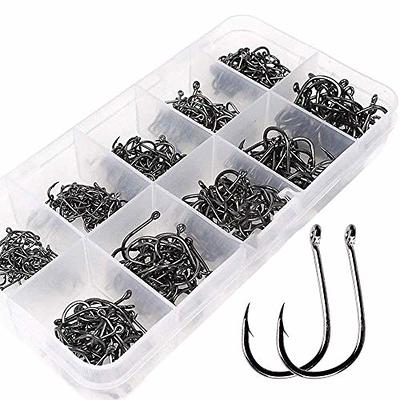 Afmivs Circle Hooks Saltwater Fishing Hooks, 160pcs/Box Circle Hooks for  Catfish Hooks Octopus Hook, Fish Hooks Catfishing Tackle 6sizes #2#1 1/0 2/0  3/0 4/0 High Carbon Steel W/Portable Plastic Box