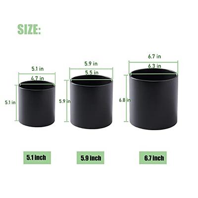 Mozing 2 Pack Ceramic Plant Pots Indoor - Set 4.8 + 6 inch Planter Pot with  Drainage Hole (Black) 