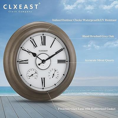 13-inch Outdoor Clock with Thermometer and Humidity