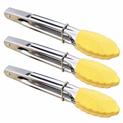 Handy Housewares 5 Long Stainless Steel Mini Tongs with Silicone Hand