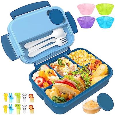 Lunch Box For Adults, 1200ml Kids Bento Box With 3 Compartments, Leakproof Bento  Lunch Box With Utensils, Green