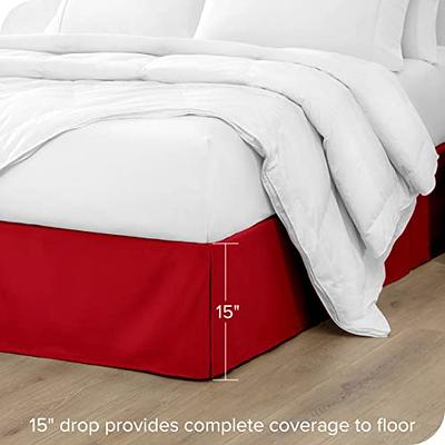 Bare Home Pleated Queen Bed Skirt - 15-Inch Tailored Drop Easy Fit - Bed  Skirt for Queen Beds - Center & Corner Pleats (Queen, Red) - Yahoo Shopping