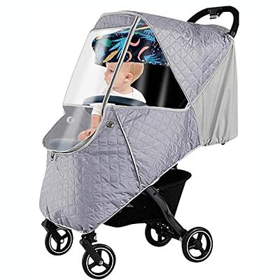 EVA Baby Stroller Waterproof Rain Cover Transparent Wind Dust Shield Zipper  Open For Pushchairs Windproof Breathable Raincoat