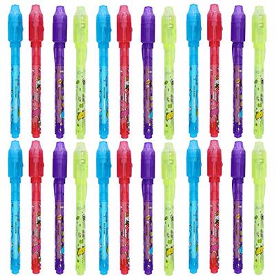 MALEDEN Invisible Ink Pen, 24 Pack Spy Pen with UV Light Magic Marker Disappearing Ink Pens for Secret Message and Kids Party Goodie Bag Stocking Stuf