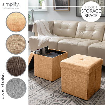 Simplify Collapsible Storage Cube in Faux Jute - Walmart.com