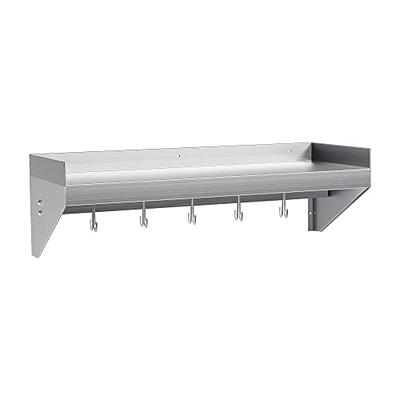 VEVOR Stainless Steel Shelf 24 in. x 8.6 in. Wall Mounted Floating Shelving  with Brackets Pantry Organizers, Silver BGSCTTLL86242HBE0V0 - The Home Depot