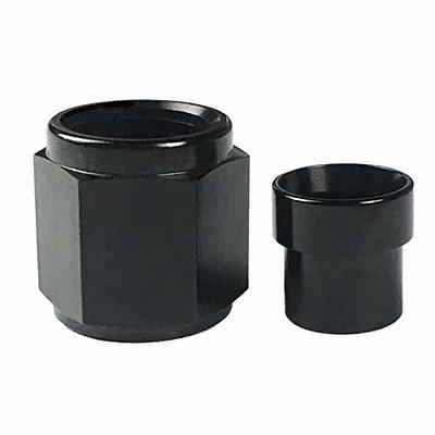 Stainless Steel Hardline Fitting 6AN Female Tube Nut and Sleeve for 3/8  (9.52mm) OD alloy Tube Hose Fuel Line Fitting Adapter, Pack of 2