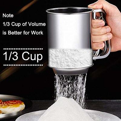  Flour Sifter, Baking Sifter Cup, Sifter for Baking, Flour Sieve  with 24 Fine Mesh, Stainless Steel Handheld Baking Sieve Cup for Sugar,  Flour, Coffee Powder: Home & Kitchen