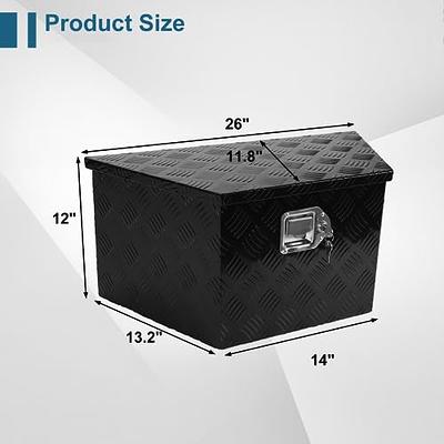 Gooeap 26 X 13.25 X 12 Inch Black Aluminum 5 Bar Tread Truck Bed Tool Box  Trailer Tongue Box Pick Up Truck Tool Box Storage Organizer w/Lock & Keys -  Yahoo Shopping