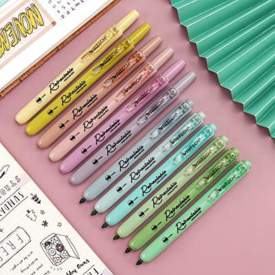 WRITECH Gel Pens Journaling Highlighters: Journal Set Aesthetic Assorted  Pastel Color Ink 0.5mm Fine Point Retractable 0.7mm Black Pen Smooth  Writing Drawing No…