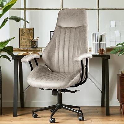 OVIOS Suede Fabric Ergonomic Office Chair High Back Lumbar Support